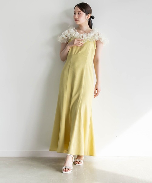 RANDA ショルダーフリルマーメイドワンピース ロング 0サイズ RANDA ショルダーフリルマーメイドワンピース ロング 0サイズ