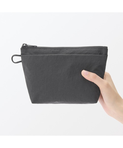 無印良品（MUJI） ポーチ リンクルナイロン マチ付きポーチ M 約21