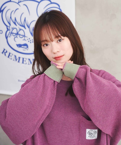 爆売り！ Remember. メンズ パープル MEDIUM 長袖ニット 「Remember.」 トップス