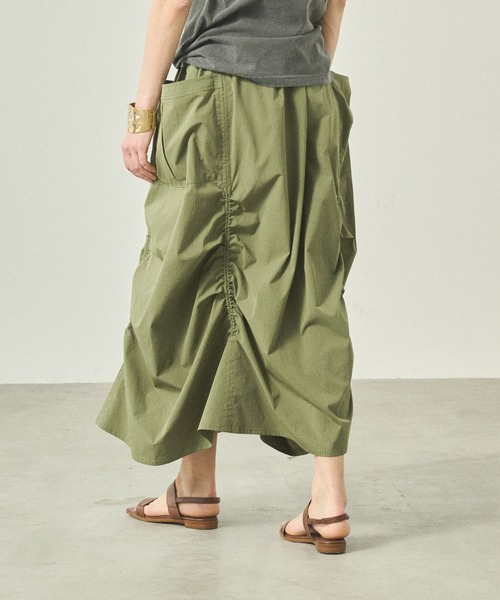 スカート Rien Long Skirt KHAKI kha:ki スカート 「KHA:KI / カーキ」 ドローストリングス
