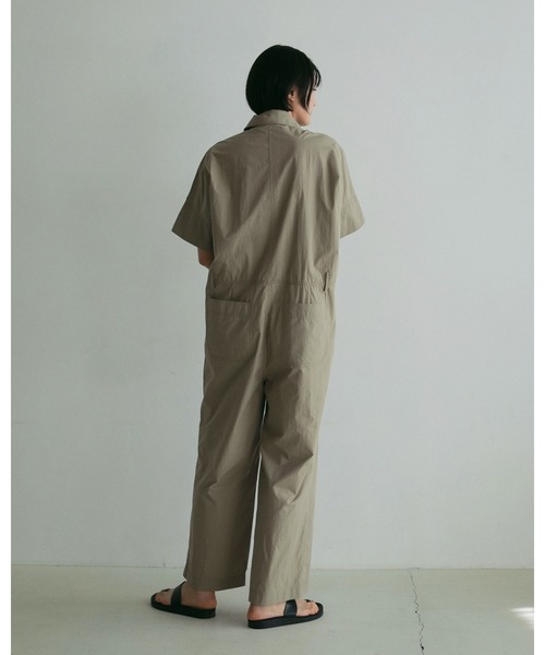 【anuke 】ブラック オールインワン　36 セール】Nylon Zip Combinaison（つなぎ/オールインワン