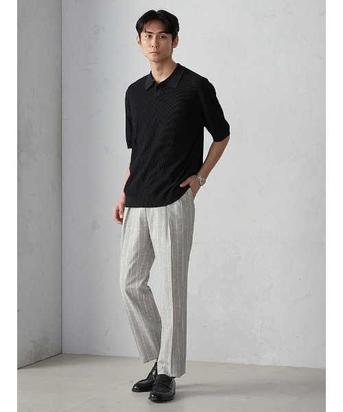 美品★V12 メンズ ポロシャツ BICOLOR POLO XL ネイビー Perfect Suit FActory ポロシャツ TRANS CONTINENTS スキッパー