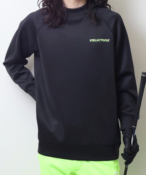 STELLA77GOLF tシャツ 蛍光カラーゴルフモックネック長袖T