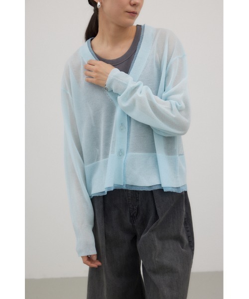 カーディガン バックメッシュカーディガン レディース