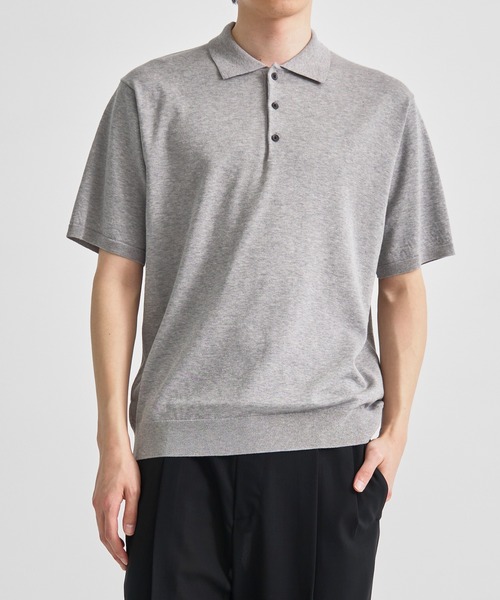 ATON ブラウン ポロシャツ　ポロニット　日本製 FRESCA KNIT | HAIF SLEEVE POLO SWEATER – ATON | エイトン
