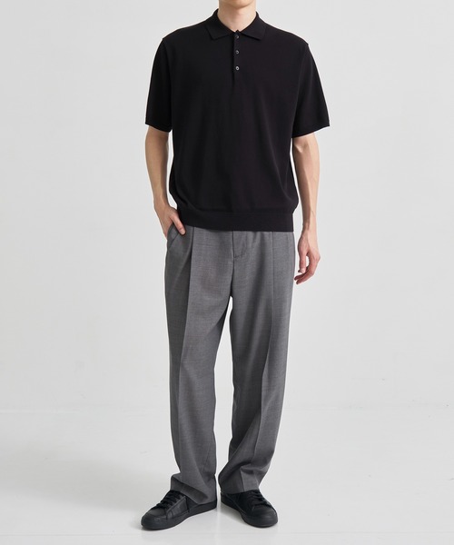 ATON ポロシャツ 「ATON / エイトン」COTTON WASHI KNIT HALF