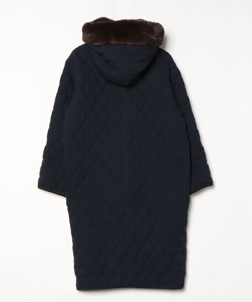 「NANO universe」 キルティングダウンコート 36 ネイビー レディース_画像2
