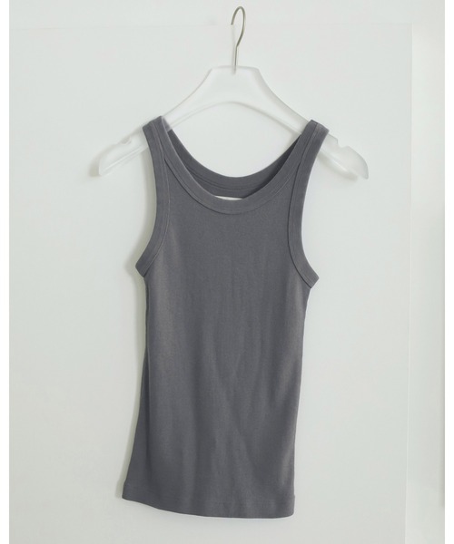 ànuke タンクトップ グレー F anuke（アンヌーク） タンクトップ ノースリーブ Basic Rib Tanktop