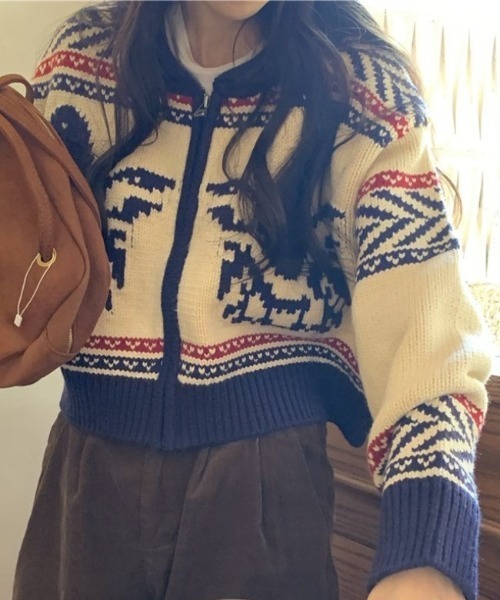 「shameless」 ニットカーディガン FREE ホワイト レディース_画像3