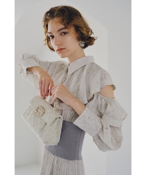 SNIDEL フリルショルダーバッグ ベージュ セール】フリルロゴバッグ