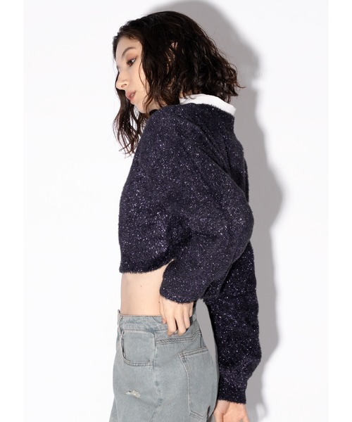 「Adoon plain」 長袖ニット FREE ライトグレー レディース_画像2