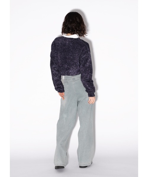 「Adoon plain」 長袖ニット FREE ライトグレー レディース_画像6