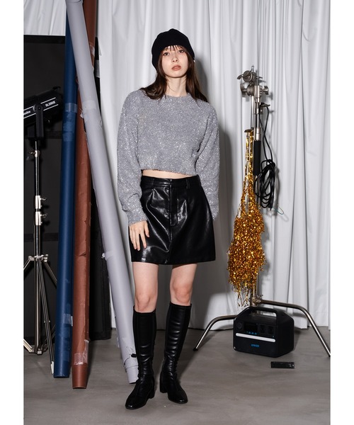 「Adoon plain」 長袖ニット FREE ライトグレー レディース_画像9