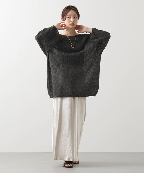ニット セーター 和紙ホールガーメントクルーネックニット レディース COMME CA ISM ニット セーター 和紙 ホールガーメント ニットT