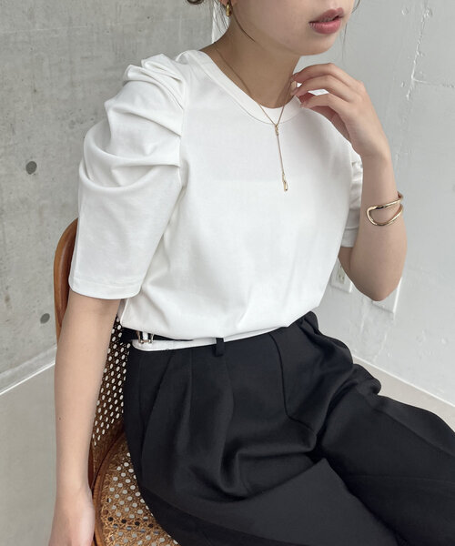 CAPRICIEUX LE'MAGE tシャツ タックパフTシャツ レディース