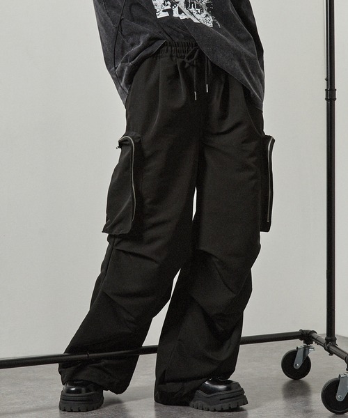 パンツ 「Alfred Alex」ルーズシルエットZIPポケットワイド