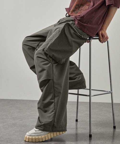 パンツ 「Alfred Alex」ルーズシルエットZIPポケットワイド