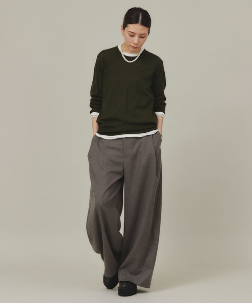 「Curensology」 スラックス 36 ネイビー レディース_画像7