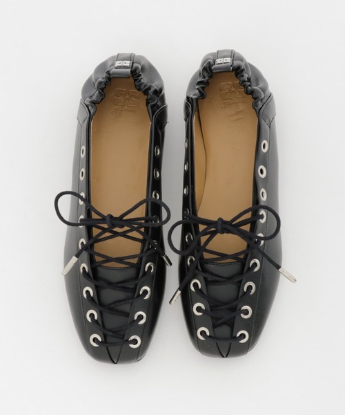 GANNI（ガニー） バレエシューズ パンプス GANNI Eyelets Lace Up