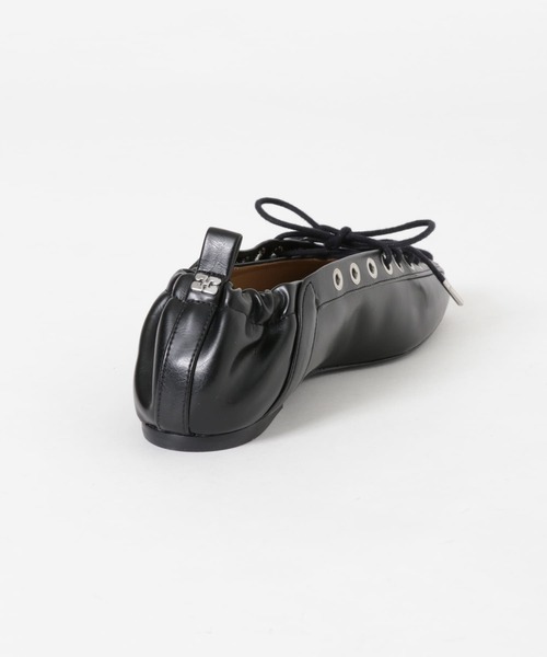 GANNI（ガニー） バレエシューズ パンプス GANNI Eyelets Lace Up