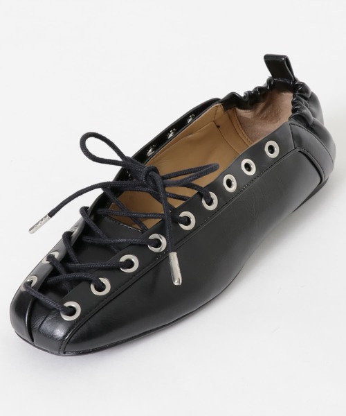 GANNI（ガニー） バレエシューズ パンプス GANNI Eyelets Lace Up