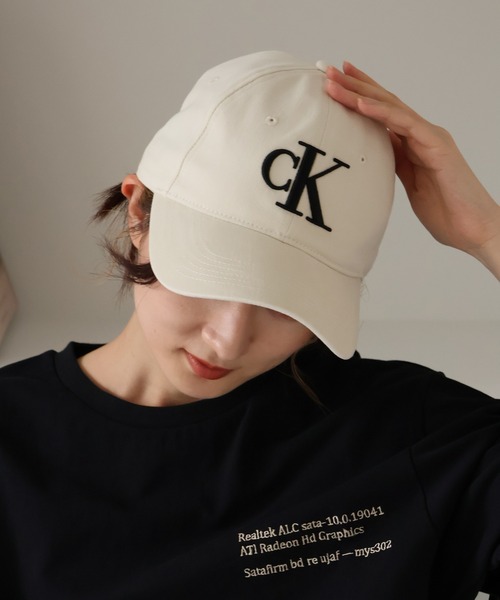   CKロゴ刺繍 コットンツイル キャップ ユニセックス Calvin Klein CKロゴ刺繍 コットンツイル キャップ ユニセックス