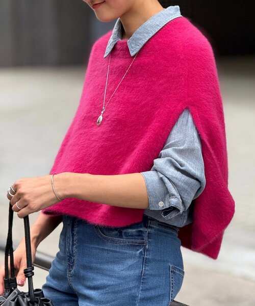 BEARDSLEY ニット セーター ファーニットポンチョ レディース