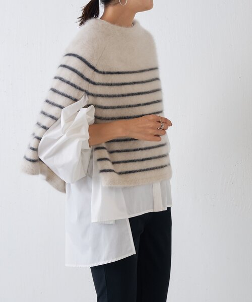 BEARDSLEY ニット セーター ファーニットポンチョ レディース