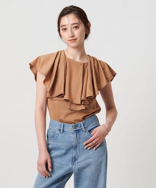 ユナイテッドアローズ／ケープフリルカットソー WEB限定 Wardrobe DAILY MINIMAL】ケープフリル レイヤーカットソー