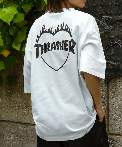 THRASHER（スラッシャー） tシャツ HEART FLAME PIGMENT S/S T-SHIRTS