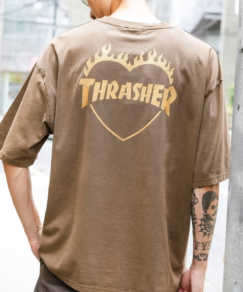 THRASHER（スラッシャー） tシャツ HEART FLAME PIGMENT S/S T-SHIRTS 