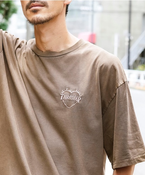 THRASHER（スラッシャー） tシャツ HEART FLAME PIGMENT S/S T-SHIRTS