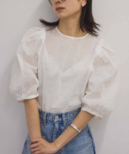 「SALON adam et rope'」 7分袖ブラウス FREE ホワイト レディース