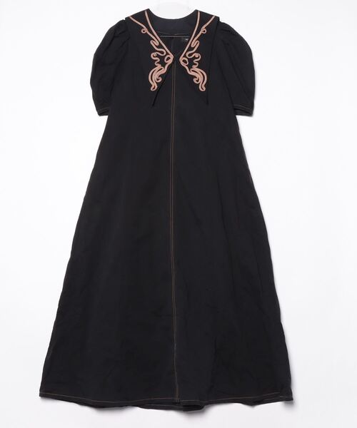 ROSE BUD（ローズバッド） 半袖ワンピース FREE ブラック レディース