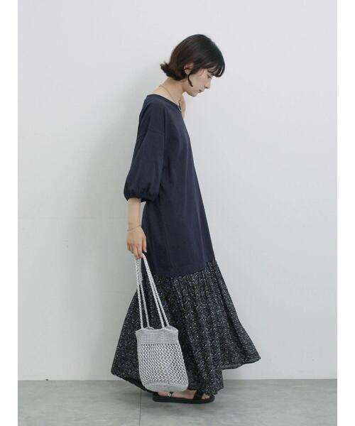 マカベアリス×Samansa Mos2】果物柄刺繍ワンピ （ボルドー） サマンサ