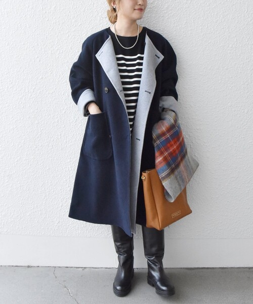 SHIPS any 「SHIPS any」 コート ONE SIZE ネイビー レディース