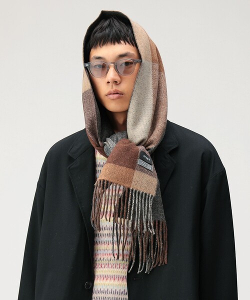 BEAMS（ビームス） マフラー パネル チェック リバーシブル マフラー