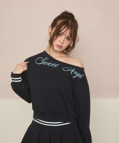 【わわわ】★美品★袖ロゴ★スウェット★キッズ164cm★レディースXS相当 TITTY＆CO. セットアップ ロゴ入りスウェットセットアップ