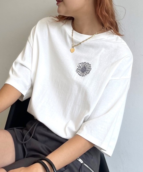 「SHAGGIE」 半袖Tシャツ FREE ホワイト レディース_画像5