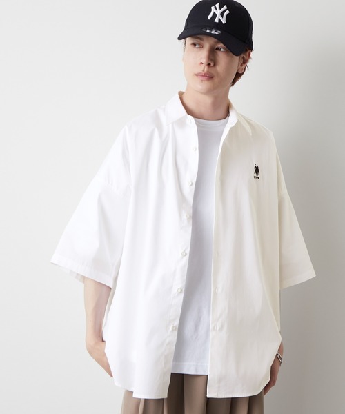 「U.S. POLO ASSN.」 半袖シャツ M ホワイト メンズ_画像9