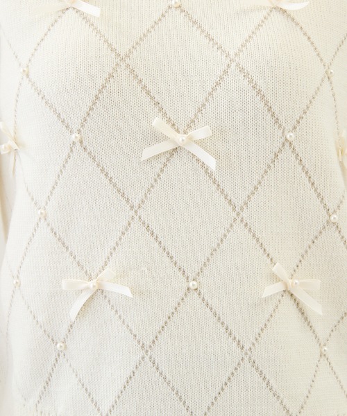 Rose Tiara（ローズティアラ） ニット セーター アーガイルリボン