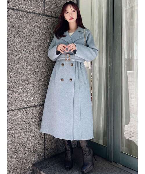 新品未使用タグ付き！REMIX RELIEF グレー ウールコートLサイズ RESEXXY（リゼクシー） コート アウター ウールライクロングコート