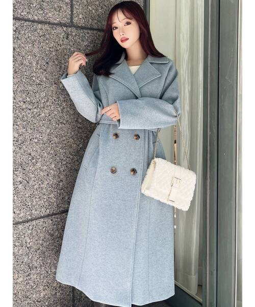 新品未使用タグ付き！REMIX RELIEF グレー ウールコートLサイズ RESEXXY（リゼクシー） コート アウター ウールライクロングコート