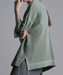 「Loose/ルース」 半袖ニット M ブラック メンズの画像9