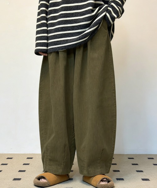 GEMEDA ワイドパンツ パンツ コーデュロイ 「秋冬新作」コーデュロイ