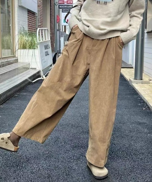GEMEDA ワイドパンツ パンツ コーデュロイ 「秋冬新作」コーデュロイ