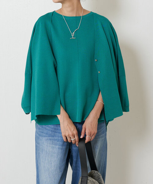 BEARDSLEY（ビアズリー） 7分袖ニットカーディガン FREE グリーン