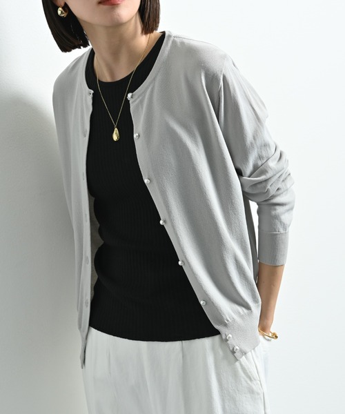 「actuel」 ニットカーディガン FREE ホワイト レディース_画像2