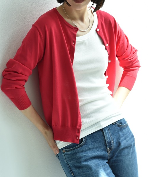 「actuel」 ニットカーディガン FREE ホワイト レディース_画像3