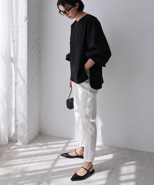 「evernavy」 長袖ブラウス M ネイビー レディース_画像7